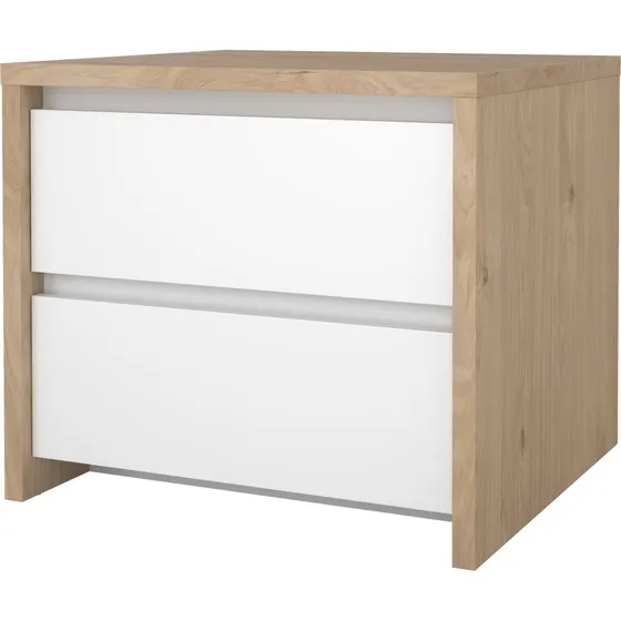 Tvilum Next Natbord - Jackson Hickory/Hvid - 2 skuffer