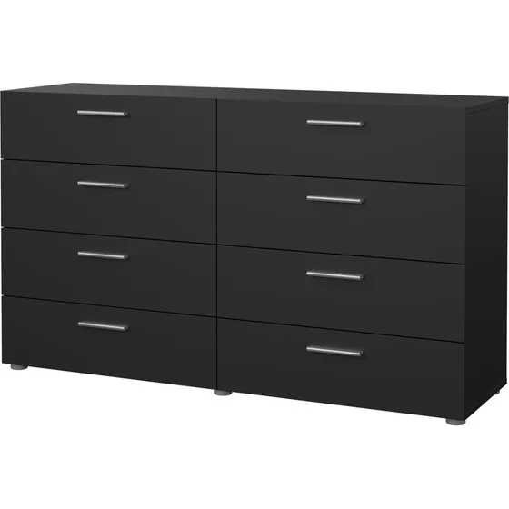 Vesterholm Pepe Dobbelt Kommode - 8 skuffer - Mat Sort - 140 cm