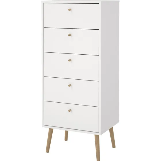 Vesterholm Bodo Kommode - 5 skuffer, hvid, 120x50x39 cm