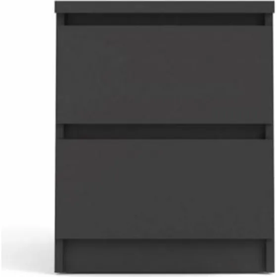 TVILUM Naia sengebord med 2 skuffer - sort (40x50 cm)