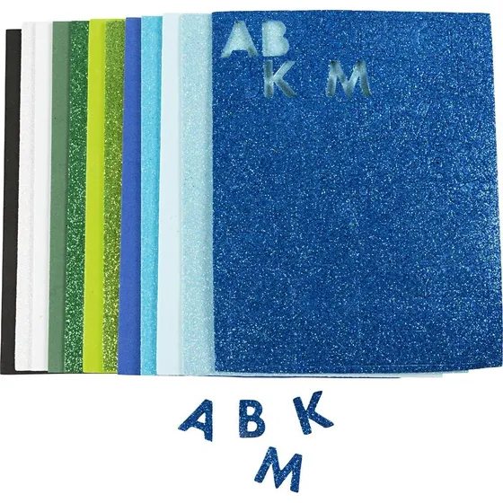 Creativ Company Mosgummi Ark - Blå/Grøn Harmoni - 12 stk (14x25 cm)