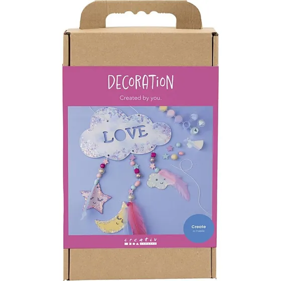 Creativ Company DIY Kit: Sky, Måne & Stjerne med Glitter og Pastelfarver