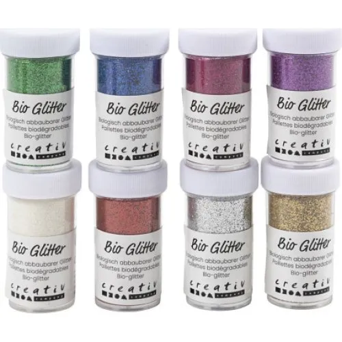 Creativ Company Bio-glimmer, ass. farver, 8x27 ml