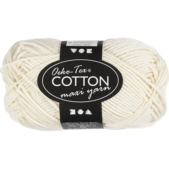 Creativ Company Cotton Yarn Size 8/8 Off-White 50g