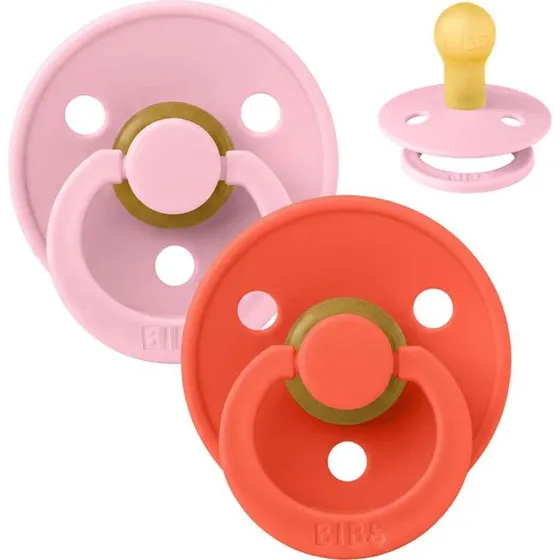 BIBS Colour Sut 2-pak, Str. 1 - Baby Pink/Tango