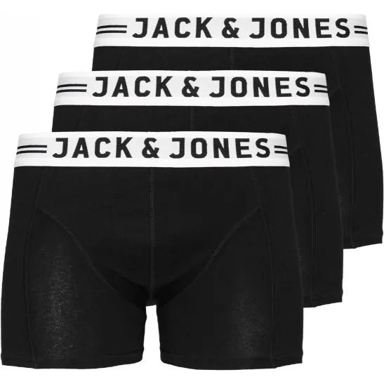 Jack & Jones 3-pak boksershorts til drenge - Sort