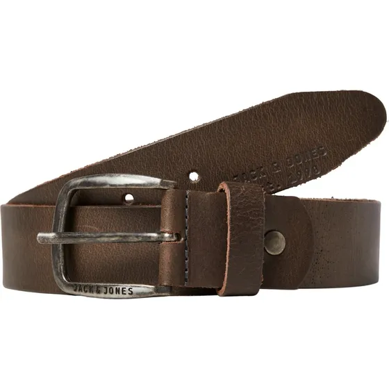 JACK & JONES Paul læderbælte - Mørkebrun - 105 cm