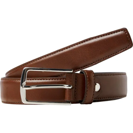 JACK & JONES Christopher Læderbælte - Kastanjebrun - 105 cm