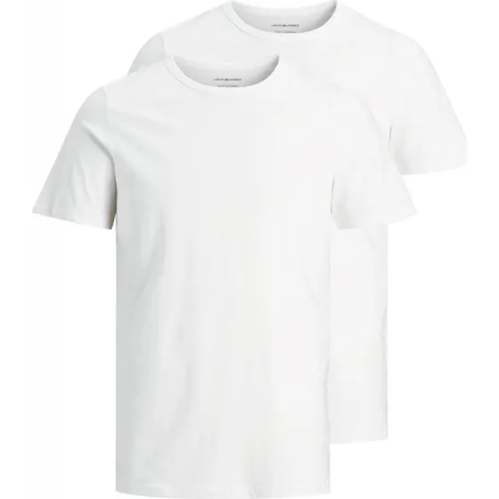 Jack & Jones 2-pak hvide T-shirts i økologisk bomuld til herre