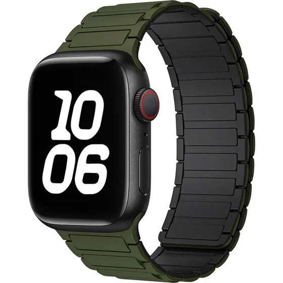 Lippa Magnetisk Silikonerem til Apple Watch, Mørkegrøn, 38-42 mm
