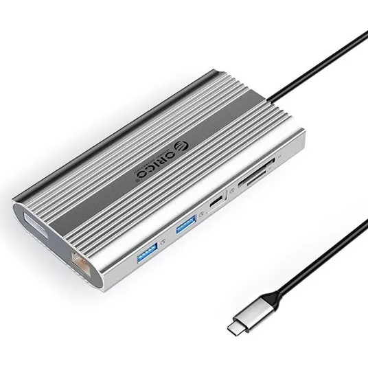 ORICO XDR 12-in-1 USB-C Docking Station - 4K 60Hz - Sølv