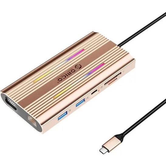 ORICO XDR 12-in-1 RGB USB-C Docking Station - Rose Gold