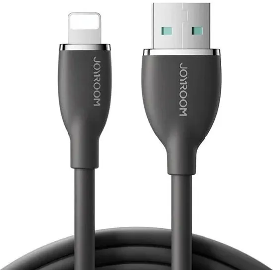 Joyroom USB-A til Lightning Kabel, 1,2m, Sort Silikone