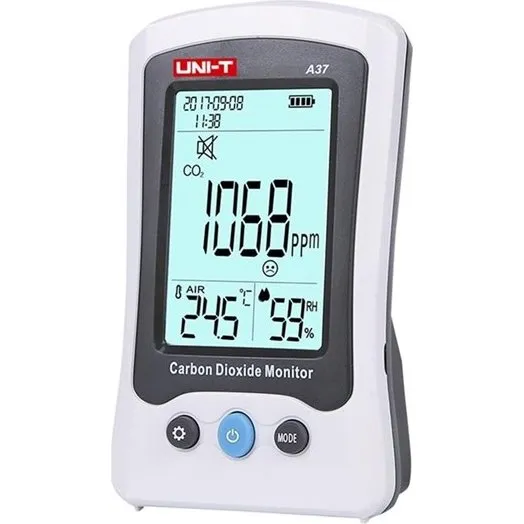 Uni-T A37 CO2-måler med temperatur og luftfugtighed