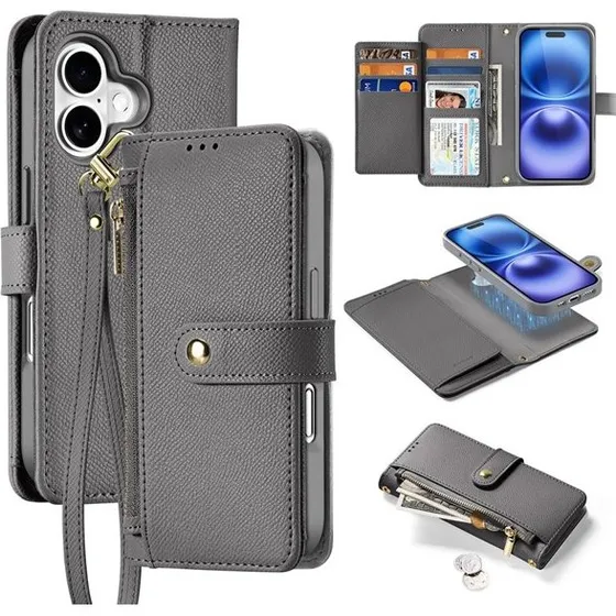Dux Ducis Lava Leather Case til iPhone 16 - Grey