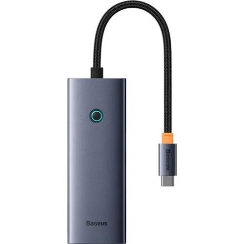 Baseus UltraJoy 5-i-1 USB-C Hub - HDMI 4K & 4x USB-A 3.0 - Grå
