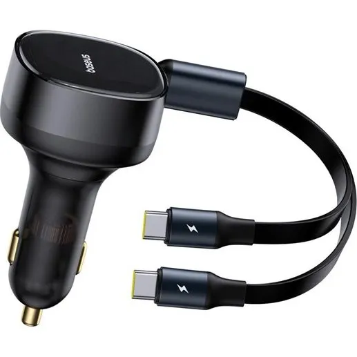 Baseus Enjoyment 33W 2-in-1 Biloplader med Retractable USB-C - Black