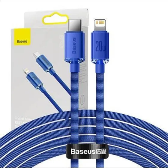 Baseus Crystal Shine USB-C til Lightning 20W PD kabel, 2m, blå