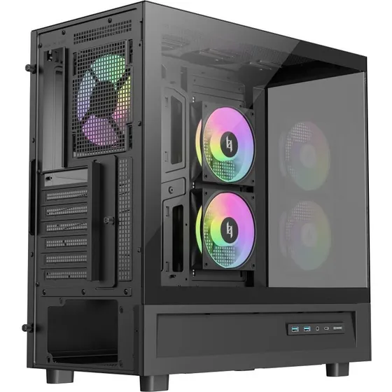 GameMax NEX C51 BK PC-kabinet - Sort med hærdet glas