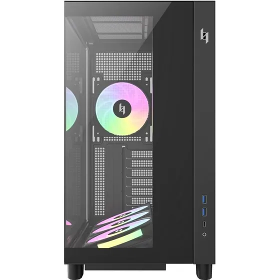 GameMax NEX C53 BK Gaming PC-kabinet - Sort med hærdet glas