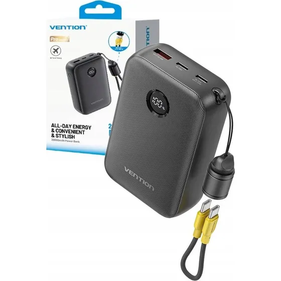 Vention Powerbank 20.000 mAh - 22,5W - Sort