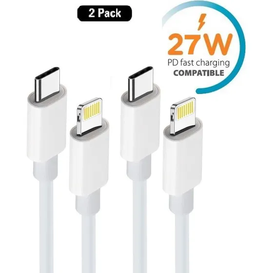 XO 2-pak USB-C til Lightning 27W PD-kabel, 1m