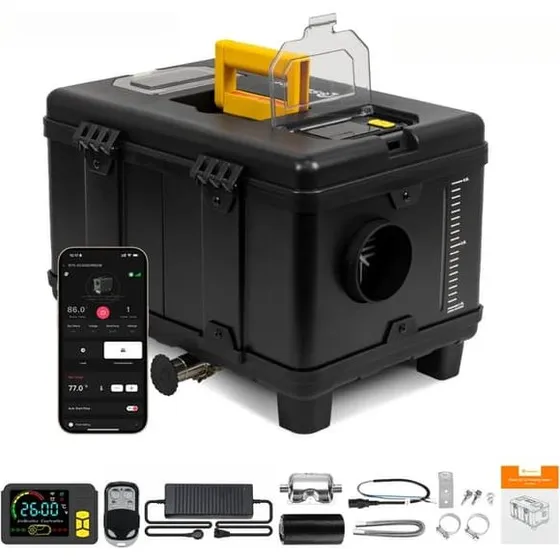 Sunster 8KW Dieselvarmer 12/24V & 230V med Bluetooth & fjernbetjening