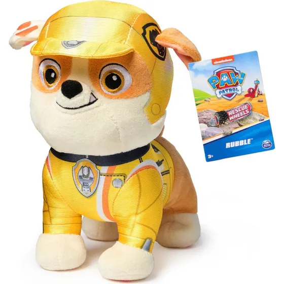 Paw Patrol Rescue Wheels Rubble - Blød bamse, 19 cm