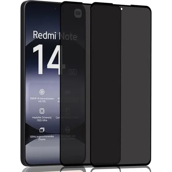 Xiaomi Redmi Note 14 Privacy Skærmbeskytter - 2-pack Hærdet Glas
