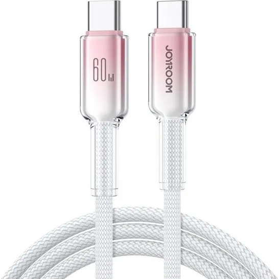 Joyroom S-A42 Crystal-Clear USB-C til USB-C kabel, 60W, 1.2m, hvid