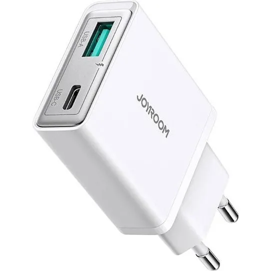 Joyroom JR-TCF14 20W Super Slim Oplader (USB-A + USB-C) - Hvid