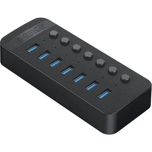 ORICO CT2U3-7AB USB 3.0 Hub med 7 porte og kontakter - Sort