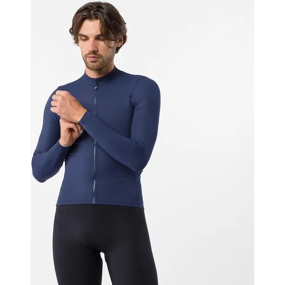 Castelli Thermowoven langærmet cykeltrøje - Belgian Blue