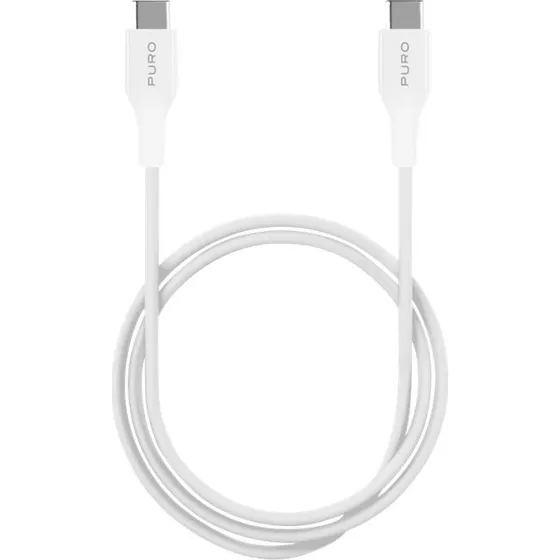 Puro USB-C til USB-C kabel, 1m, Hvid