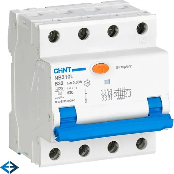 Schneider Chint NB310L/3N HPFI-kombiafbryder B 3P+N 30mA 32A