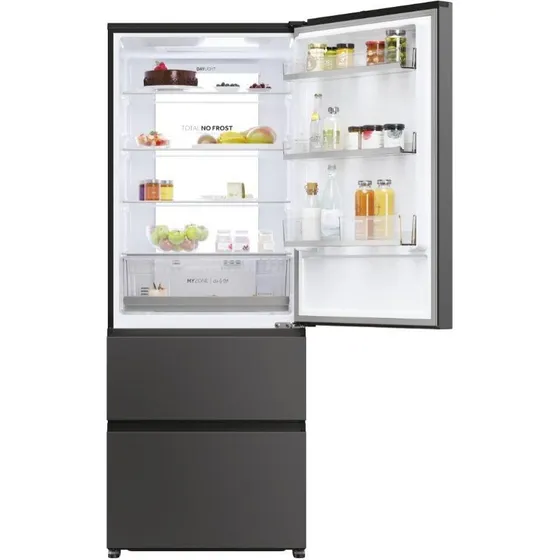 Haier 3D 70 Serie 5 HTR5719ENPT Kølefryseskab - 528L - Sort
