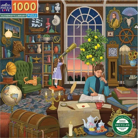 eeBoo Puslespil 1000 brikker - Alkymistens Bibliotek