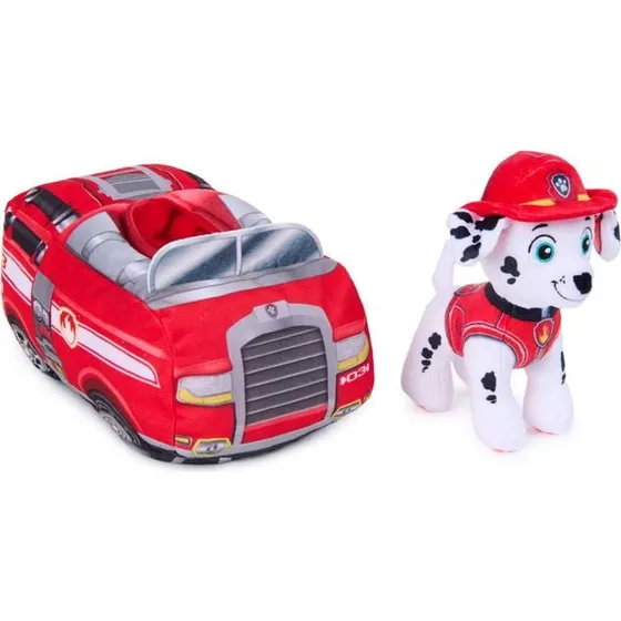 PAW Patrol 2-in-1 Plush Sæt med Marshall og Brandbil (15 cm)
