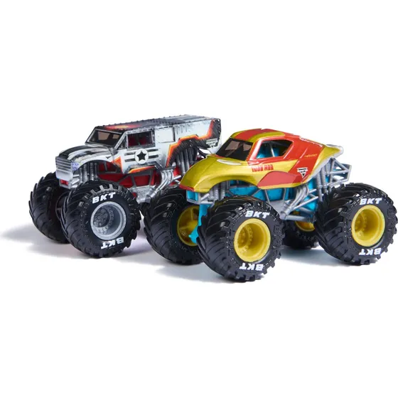 Monster Jam Marvel Iron Man vs. War Machine 2-pak, 1:64