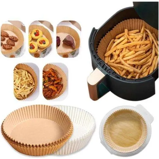 100 stk. Air Fryer engangspapir pergamentforme - Liners