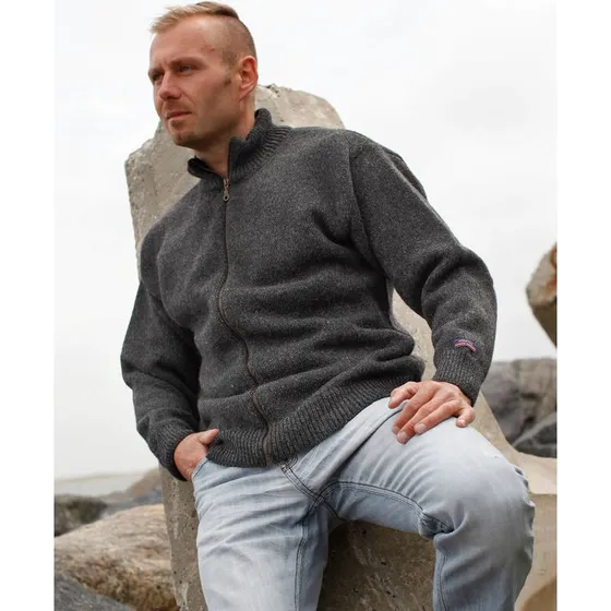 Norwool Norsk Cardigan i uld - Mørk Grå, M