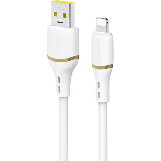 Dudao L25L USB-A til Lightning Kabel - 1m, 30W, Hvid Silikone