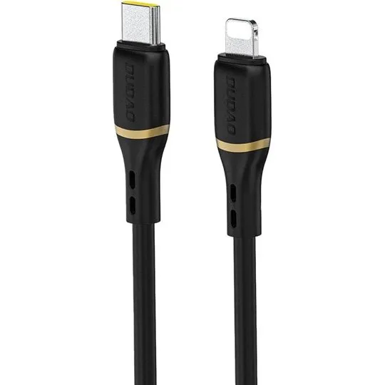 Dudao L25X USB-C til Lightning Kabel, 1m, 30W, Sort Silicone