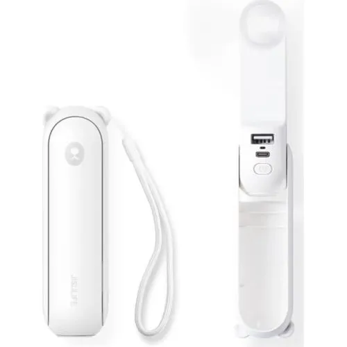 Jisulife Life8 Plus 3-i-1 Foldbar Ventilator med Powerbank - Hvid