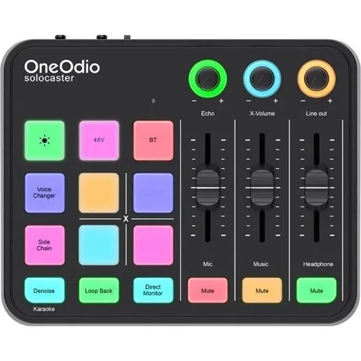 OneOdio Solocaster Audio Mixer og Sound Card