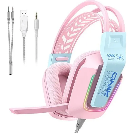 ONIKUMA X13 Gaming Headset - Pink med RGB