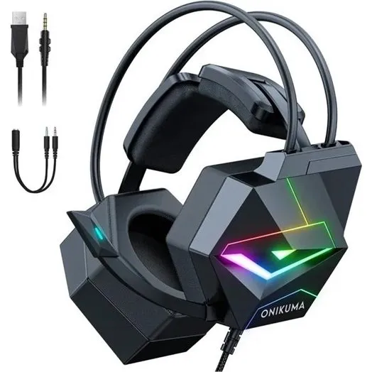 ONIKUMA X20 Gaming-headset - Sort med RGB og Stereo Surround