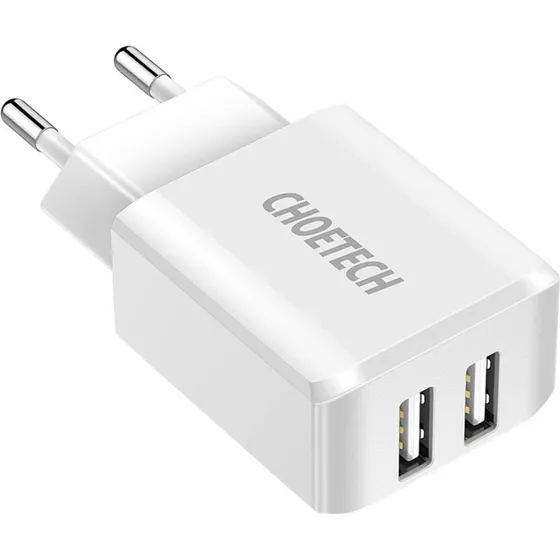 Choetech C0030 10W USB-oplader med 2 porte, hvid