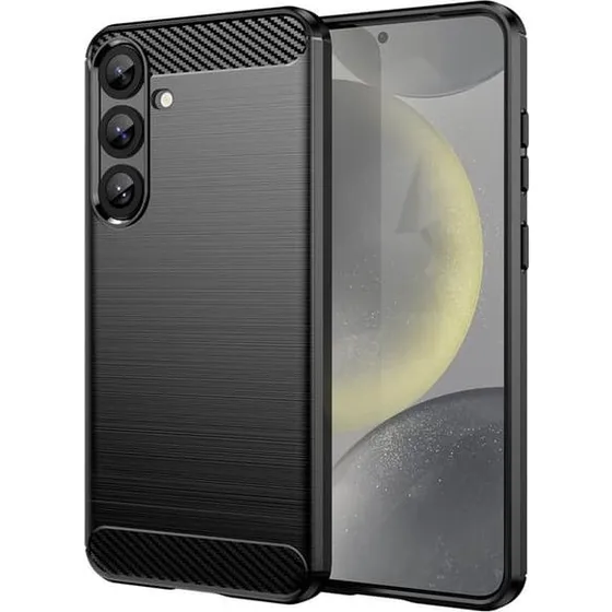 Børstet silikonecover til Samsung Galaxy S26 Plus - Sort