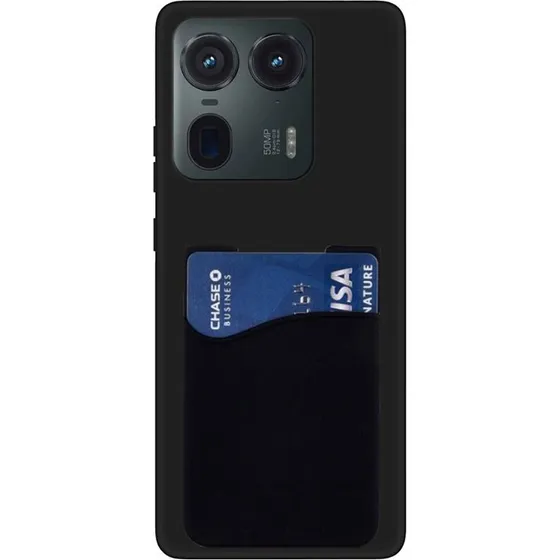 Motorola Edge 50 Ultra Silikonecover med kortholder - Sort